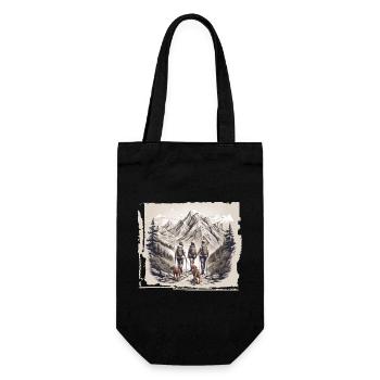 Mountain adventure in the forest - Gift Bag for Bottles - black - Front