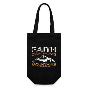 Faith can move Mountains, christliches Geschenk. - Geschenkbeutel für Flaschen - Schwarz - Vorne