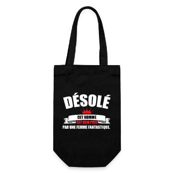 sorry this man is already taken - Gift Bag for Bottles - black - Front