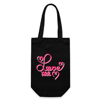 Love ME - Geschenkbeutel für Flaschen - Schwarz - Vorne