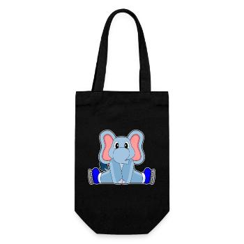 Elefant Eislaufen Schlittschuhe - Geschenkbeutel für Flaschen - Schwarz - Vorne
