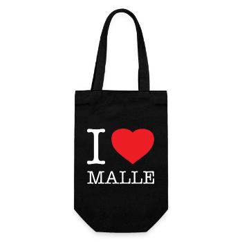I LOVE MALLE - Geschenkbeutel für Flaschen - Schwarz - Vorne
