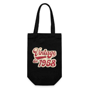 Jahrgang Est 1958 - Geschenkbeutel für Flaschen - Schwarz - Vorne