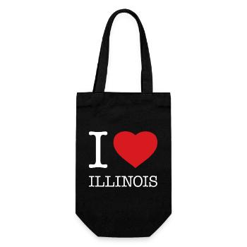 I LOVE ILLINOIS - Geschenkbeutel für Flaschen - Schwarz - Vorne