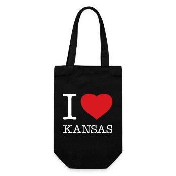 I LOVE KANSAS - Geschenkbeutel für Flaschen - Schwarz - Vorne
