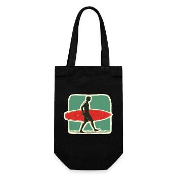 Retro Surfer - Lass die goldenen Tage des Surfens - Geschenkbeutel für Flaschen - Schwarz - Vorne