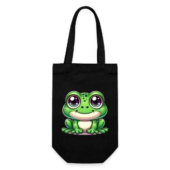 Kröte Karneval Frosch Froschkostüm Fasching Kostüm - Geschenkbeutel für Flaschen - Schwarz - Vorne