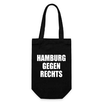 hamburg gegen rechts - Geschenkbeutel für Flaschen - Schwarz - Vorne