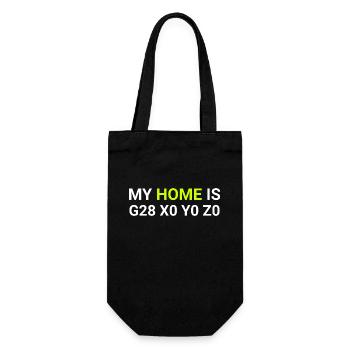my home is x0 y0 z0 - Geschenkbeutel für Flaschen - Schwarz - Vorne