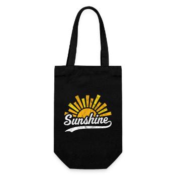 Sonnenschein Sonne - Geschenkbeutel für Flaschen - Schwarz - Vorne