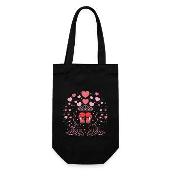 Valentinstag Boxen Boxer Sport Kraft Gym Athlet - Geschenkbeutel für Flaschen - Schwarz - Vorne
