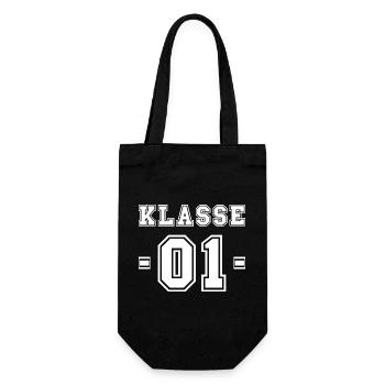 Klasse 1 - Erstklässler Schulkind Einschulung - Geschenkbeutel für Flaschen - Schwarz - Vorne