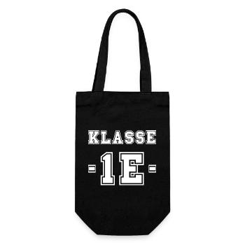 KLASSE 1E - Einschulung Erstklässler Klasse 1 - Geschenkbeutel für Flaschen - Schwarz - Vorne