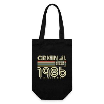 1986 Vintage Vintage Rétro Cadeau d’anniversaire - Sac à bouteille - noir - Devant