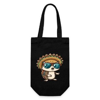 hérisson bande dessinée drôle sombrero - Sac à bouteille - noir - Devant