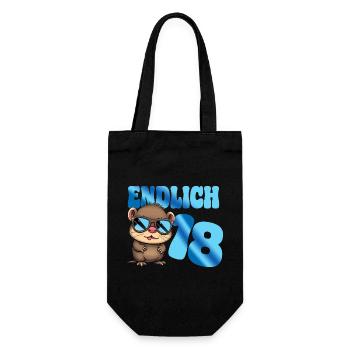 Adult Teen 18th Birthday Age - Otter - Gift Bag for Bottles - black - Front