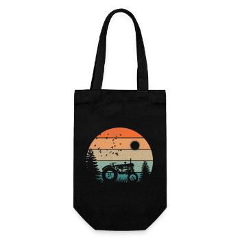 Vintage Tractor at Pastel Sunset - Gift Bag for Bottles - black - Front
