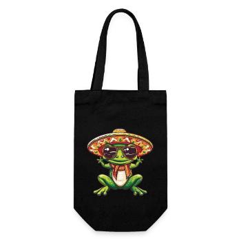 Frog Funny Sombrero - Gift Bag for Bottles - black - Front
