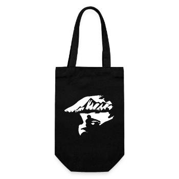 Majestic Mountain Landscape Silhouette - Gift Bag for Bottles - black - Front