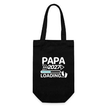 Ich werde Papa 2027 Babyfüße - Geschenkbeutel für Flaschen - Schwarz - Vorne