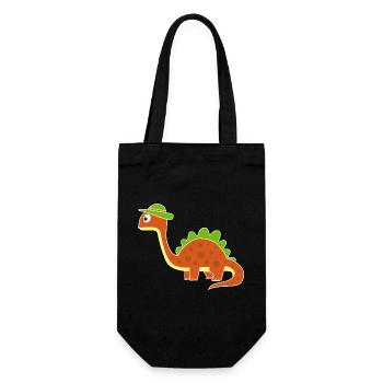 Lustiger Dino mit Punkten - Geschenkbeutel für Flaschen - Schwarz - Vorne