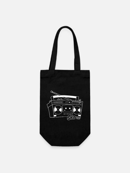 DDR Radiorecorder Kassettenrecorder Ostalgie 80er - Geschenkbeutel für Flaschen - Schwarz