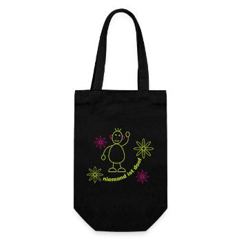 niemand_ist_doof_002 - Geschenkbeutel für Flaschen - Schwarz - Vorne