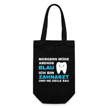 Zahnarzt Zahnhygieniker Zahnarztpraxis stomatologe - Geschenkbeutel für Flaschen - Schwarz - Vorne