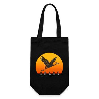 Grace – The Crane in the Sunset - Gift Bag for Bottles - black - Front