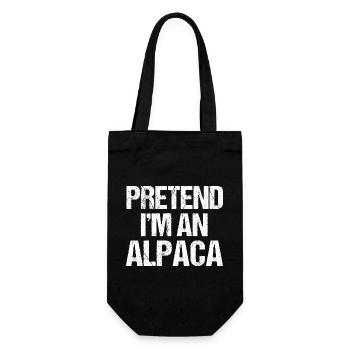 Pretend I'm an Alpaca Costume Funny Lazy Halloween - Gift Bag for Bottles - black - Front