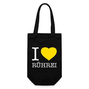 I love Rührei - Geschenkbeutel für Flaschen - Schwarz - Vorne