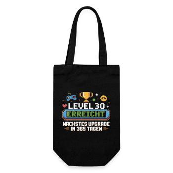 Level 30 Erreicht – Nächstes Upgrade in 365 Tagen - Geschenkbeutel für Flaschen - Schwarz - Vorne