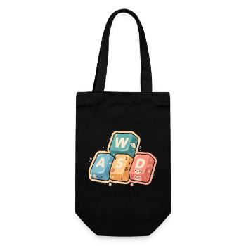 Kawaii WASD Gaming Gamer Cute Cute Gift - Gift Bag for Bottles - black - Front
