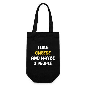 I Like Cheese And Maybe Three People - Geschenkbeutel für Flaschen - Schwarz - Vorne