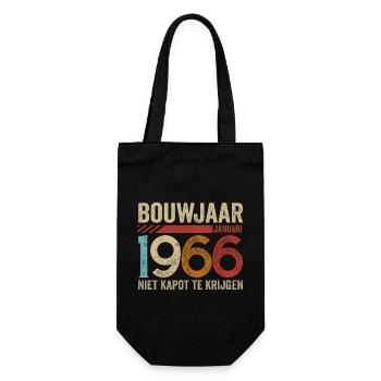 Year of construction January 1966 cannot be broken - Gift Bag for Bottles - black - Front