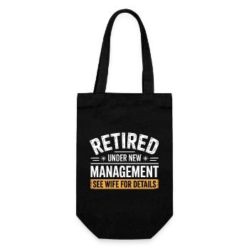 Retired Under New Management See Wife for Details - Gift Bag for Bottles - black - Front
