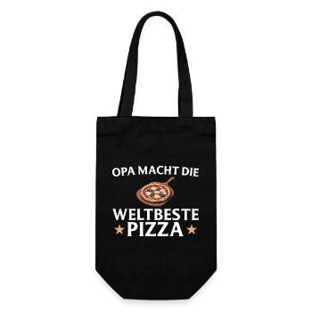 Pizza baker - Grandpa makes the world's best pizza - Gift Bag for Bottles - black - Front