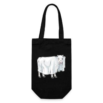 Vache Halloween fantôme - Sac à bouteille - noir - Devant