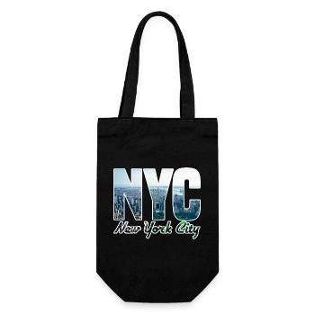 NYC Skyline Block Letters - Gift Bag for Bottles - black - Front