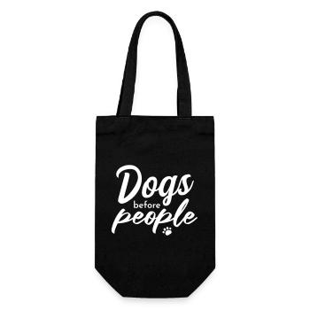 Les chiens avant les humains – Chemise Dog Lover - Sac à bouteille - noir - Devant