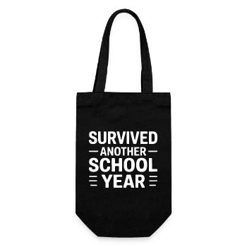 Survived Another School Year Statement - Gift Bag for Bottles - black - Front