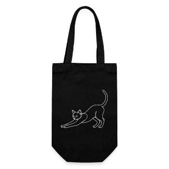 Minimalist silhouette cat cat hump - Gift Bag for Bottles - black - Front