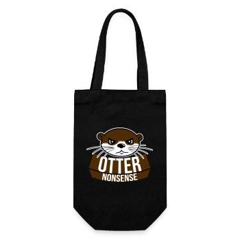 Otter Nonsense Lustig Wortspiel Otter Liebe Spruch - Geschenkbeutel für Flaschen - Schwarz - Vorne