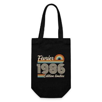 Nées en Février 1986 | 40ème Anniversaire - Sac à bouteille - noir - Devant