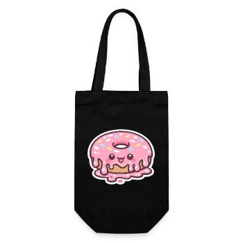 Kawaii Donut with Frosting - Gift Bag for Bottles - black - Front