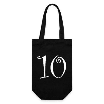 10. 10 YEARS. 10th ANNIVERSARY. 10 YEAR ANNIVERSARY. - Gift Bag for Bottles - black - Front