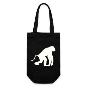 Affe Silhouette - Geschenkbeutel für Flaschen - Schwarz - Vorne