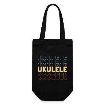 Typographie du ukulélé - Sac à bouteille - noir - Devant