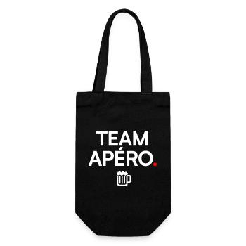 TEAM APÉRO | Minimaler Partyhumor - Geschenkbeutel für Flaschen - Schwarz - Vorne
