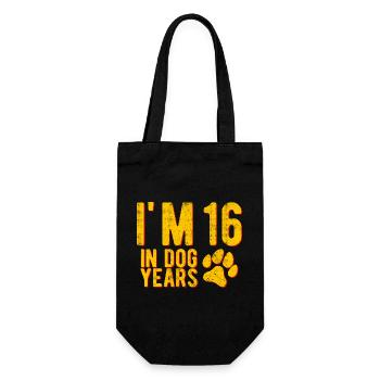 I'M 16 In Dog Years Circa 90 Years Funny Birthday - Gift Bag for Bottles - black - Front